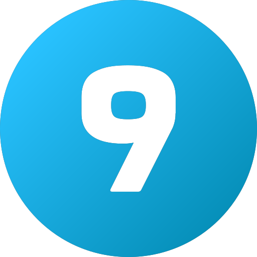 Nine - free icon