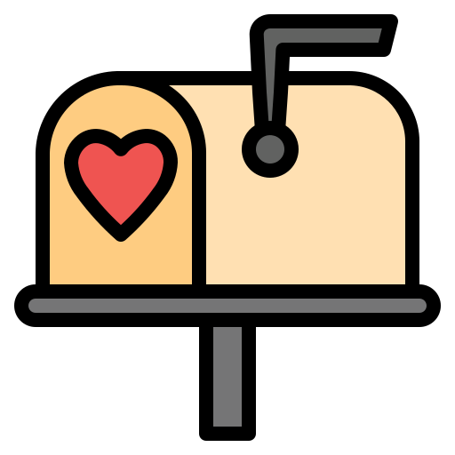 Бесшовный узор почтовые ящики и письма с сердцами - День Святого Валентина