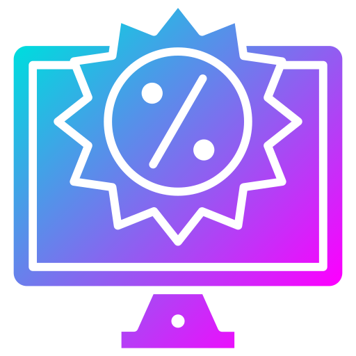 descuento en línea icono gratis