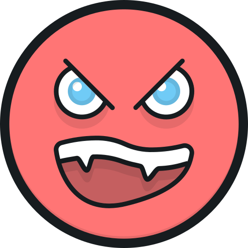 angry red smiley face