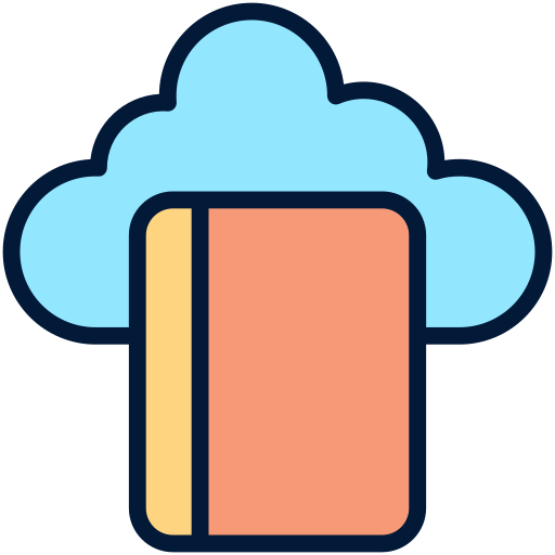 biblioteca en la nube icono gratis