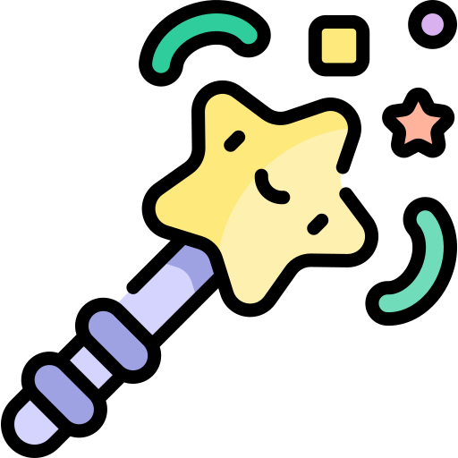 Magic wand Kawaii Lineal color icon