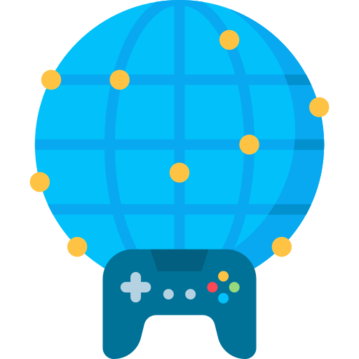 Game, gaming, internet, multiplayer, online Flat Icon. green and