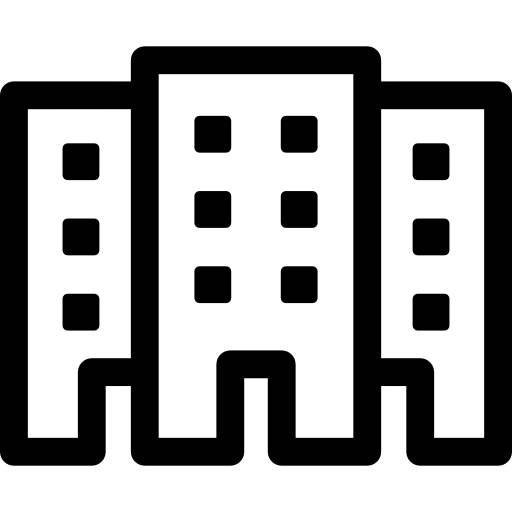 Three buildings - Free buildings icons