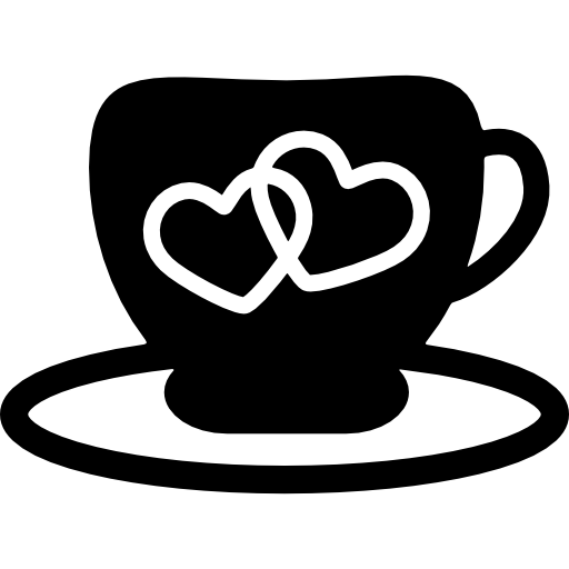 taza con corazones icono gratis