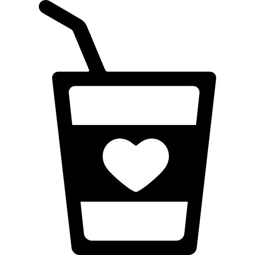 vaso de plastico con corazon icono gratis