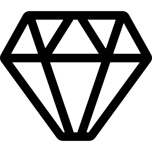 Ilustração geométrica da forma do diamante do logotipo inicial limpo