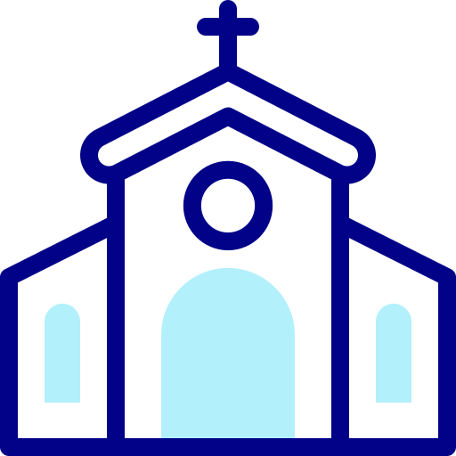 Church Detailed Mixed Lineal Color Icon