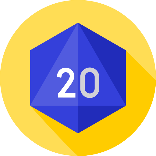 D20 Flat Circular Flat icon