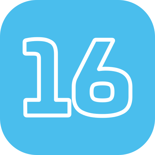 dieciséis icono gratis