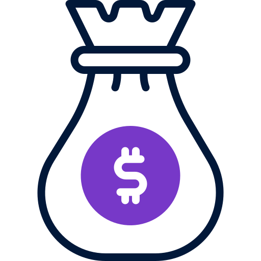 bolsa de dinero icono gratis