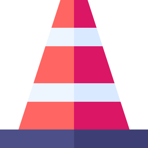 Traffic cone Basic Straight Flat icon