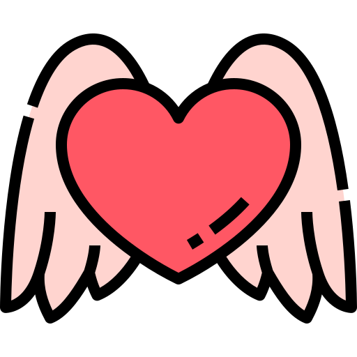 cartoon heart with wings