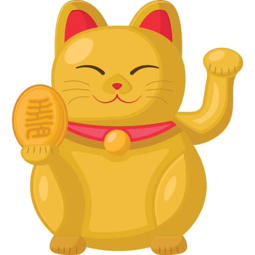 gato chino de la suerte icono gratis