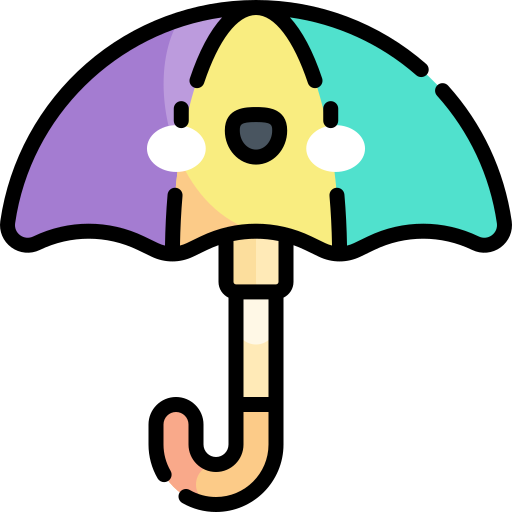 Umbrella Kawaii Lineal color icon