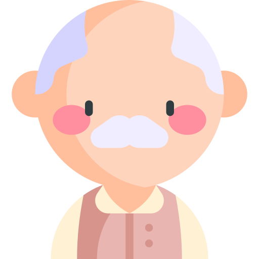 Grandfather Kawaii Flat icon