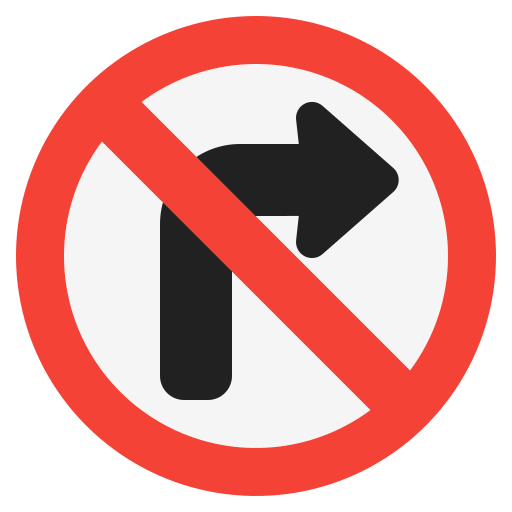 No turn right - Free signaling icons