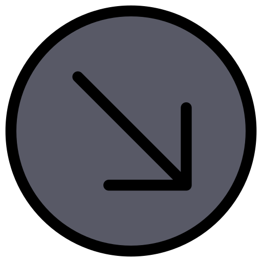 Down right Generic Detailed Outline icon