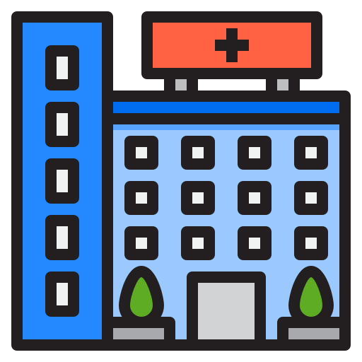 Hospital srip Lineal Color icon