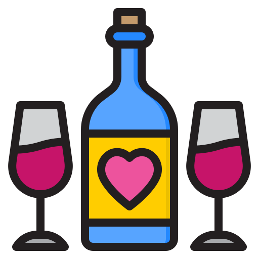 Wine srip Lineal Color icon