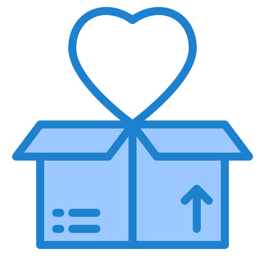 Delivery box srip Blue icon