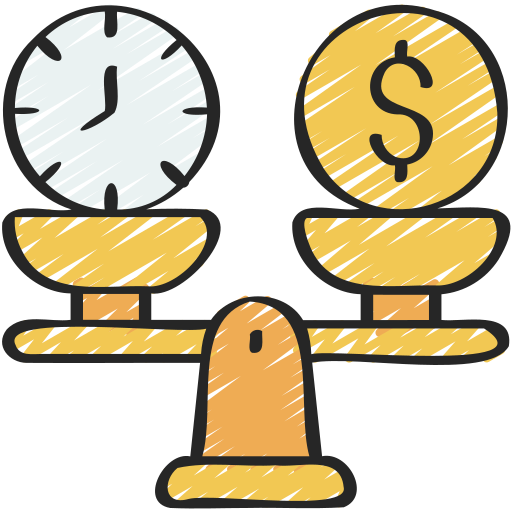 el tiempo es dinero icono gratis