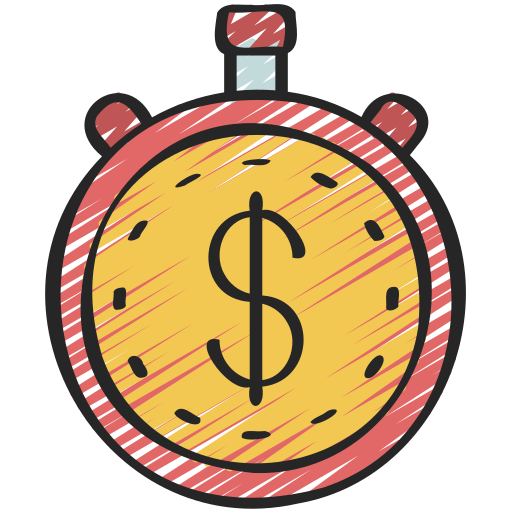el tiempo es dinero icono gratis
