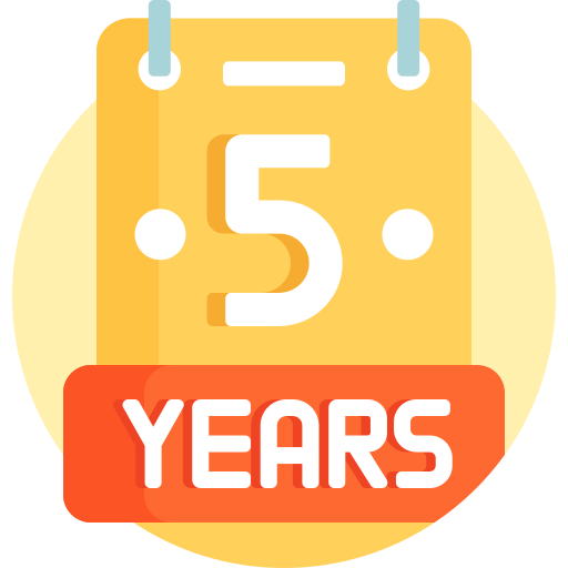 5 years free icon