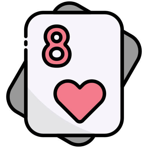 ocho de corazones icono gratis