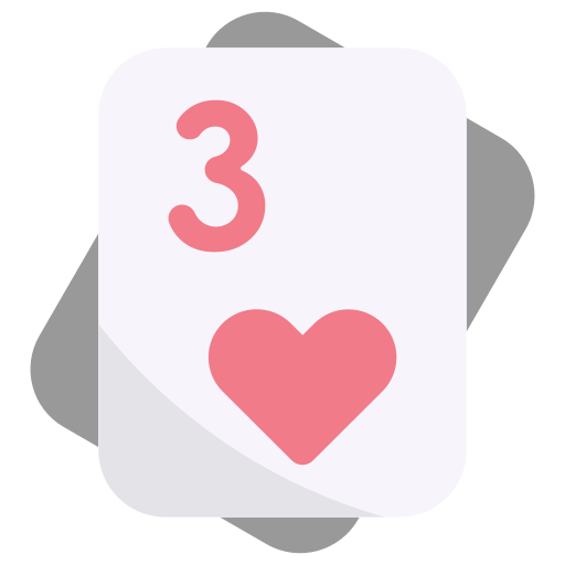 tres de corazones icono gratis