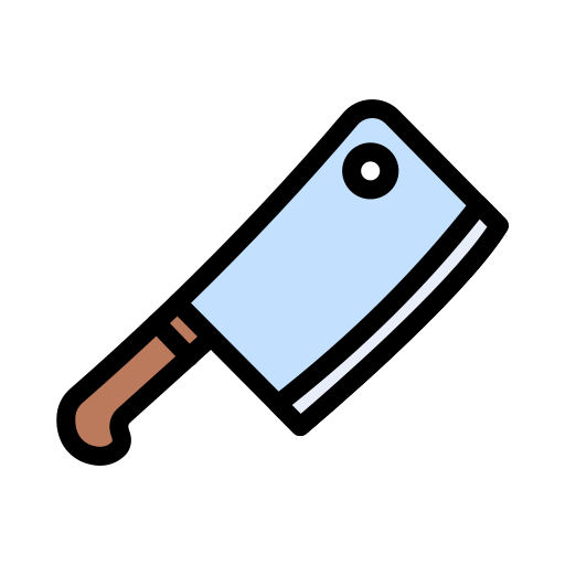 Butcher knife Vector Stall Lineal Color icon