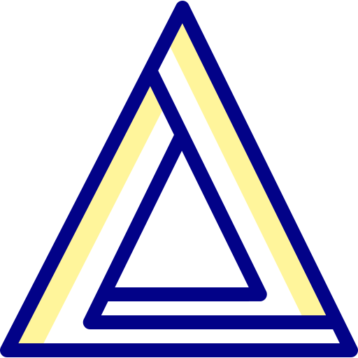 Penrose triangle Detailed Mixed Lineal color icon