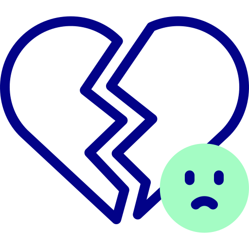 Broken heart Detailed Mixed Lineal color icon