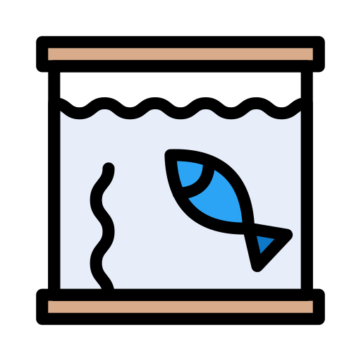 Fish tank Vector Stall Lineal Color icon