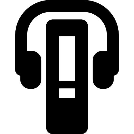 reproductor de mp3 con auriculares icono gratis