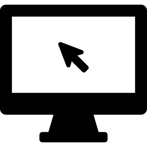 Monitor with mouse cursor free icon