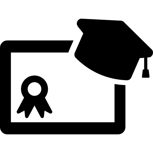 diploma y birrete de graduación icono gratis