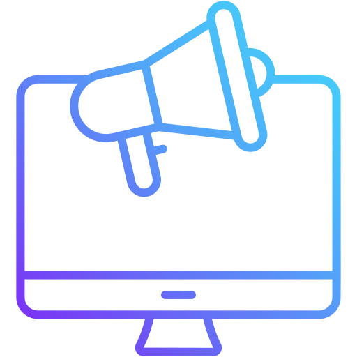 mercadeo en línea icono gratis