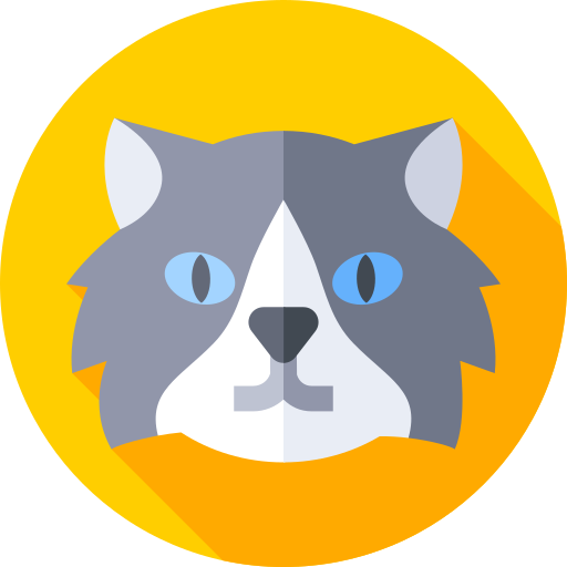 Siberian cat Flat Circular Flat icon