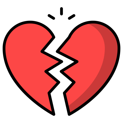 Broken heart icon Generic Outline Color