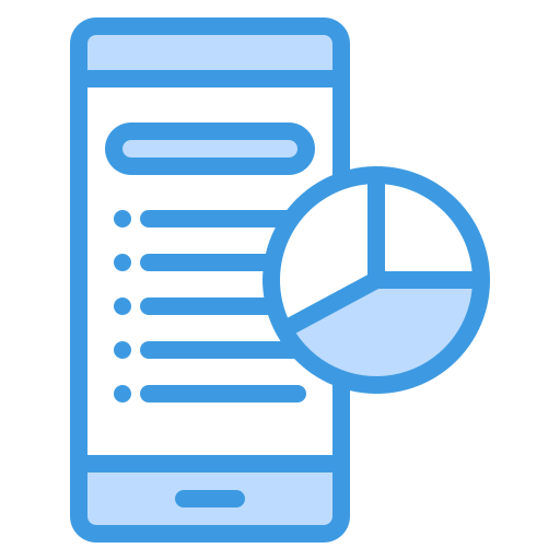 analítica móvil icono gratis