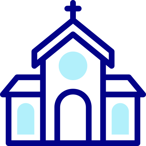 Church Detailed Mixed Lineal color icon