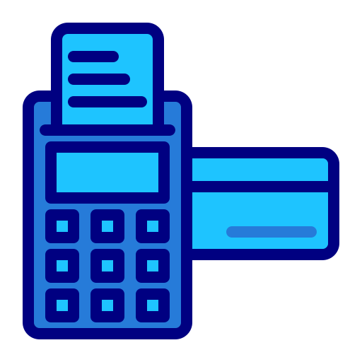 Credit card machine Generic Blue icon