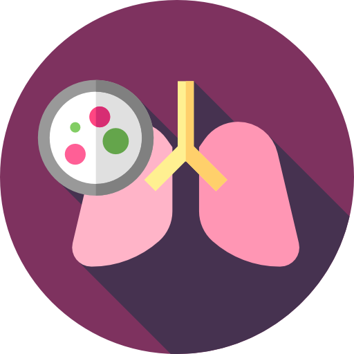 Lung Cancer Flat Circular Flat Icon