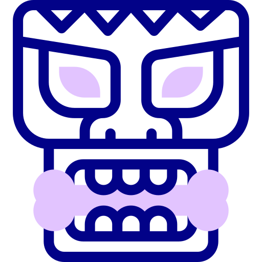 Tiki mask Detailed Mixed Lineal color icon