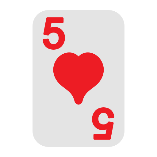 cinco de corazones icono gratis