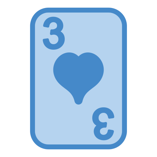 tres de corazones icono gratis