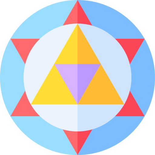 triangulo en circulo icono gratis