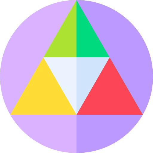 triangulo en circulo icono gratis