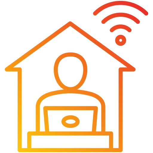 Working at home free icon Working at home free icon